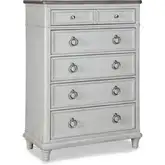 Sonoma 5 Drawer Chest in Wire Brushed Grey & Antique Weathered White