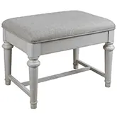 Sonoma Bed Bench in Weathered White Finish & Neutral Fabric