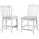 Sonoma Counter Height Slat Back Stool in Brushed Grey & Weathered White (Set of 2)