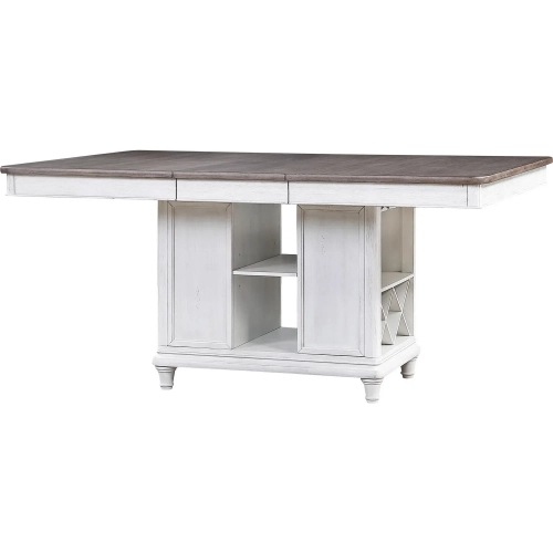 Sonoma 60" Counter Storage Dining Table in Brushed Grey & Weathered White