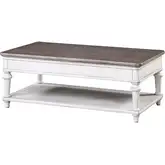 Sonoma Coffee Cocktail Table in Brushed Grey & Weathered White