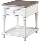 Sonoma End Table in Brushed Grey & Weathered White