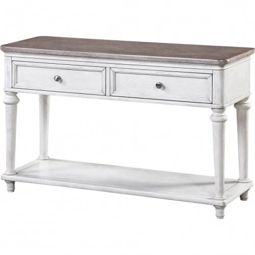 Sonoma Sofa Table in Brushed Grey & Weathered White