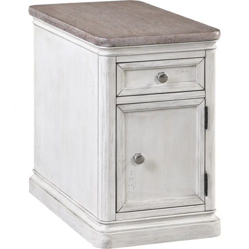 Sonoma Side End Table in Brushed Grey & Weathered White