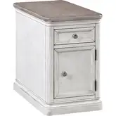Sonoma Side End Table in Brushed Grey & Weathered White