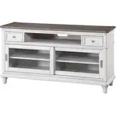 Sonoma 60" TV Stand Console in Brushed Grey & Weathered White