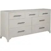 Abaco 6 Drawer Dresser in Wire Brushed Whiter Oak Veneer