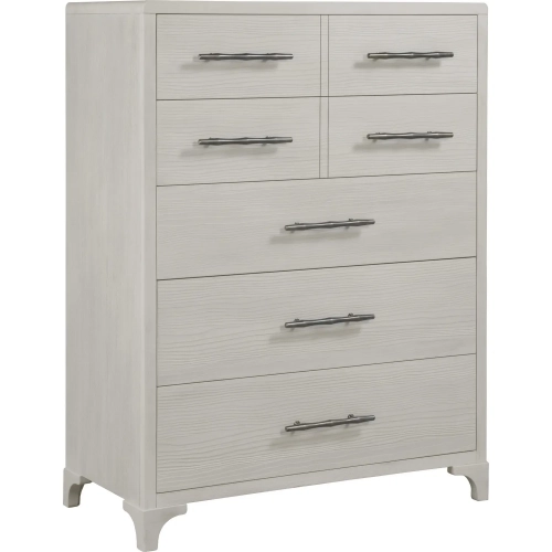 Abaco 5 Drawer Chest in Wire Brushed White Oak Veneer