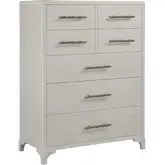 Abaco 5 Drawer Chest in Wire Brushed White Oak Veneer