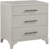 Abaco 3 Drawer Nightstand with USB in Wire Brushed White Oak Veneer