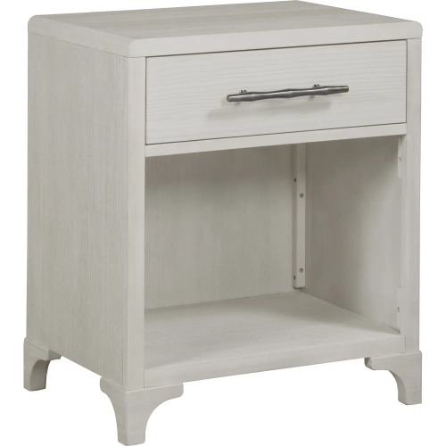 Abaco 1 Drawer Nightstand with USB in Wire Brushed White Oak Veneer