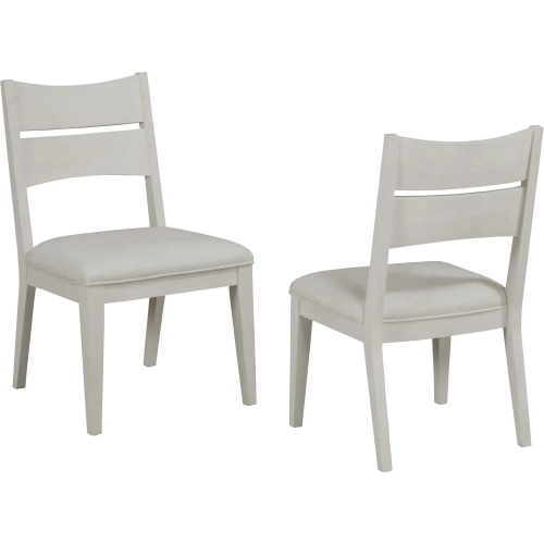 Abaco Dining Chair in Wire Brushed White Oak & Gray Fabric (Set of 2)