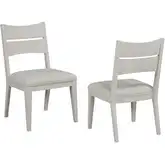 Abaco Dining Chair in Wire Brushed White Oak & Gray Fabric (Set of 2)