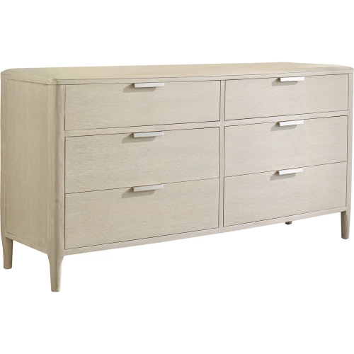 Pearl 6 Drawer Dresser in Brushed Sand Wood