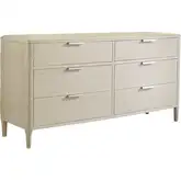 Pearl 6 Drawer Dresser in Brushed Sand Wood