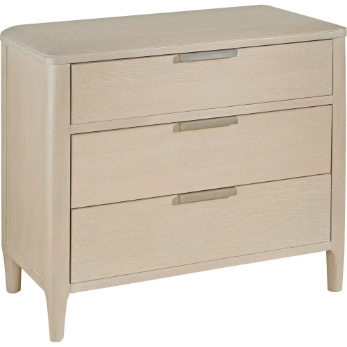 Pearl 3 Drawer Nightstand with USB port in Brushed Sand Wood
