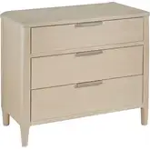 Pearl 3 Drawer Nightstand with USB port in Brushed Sand Wood