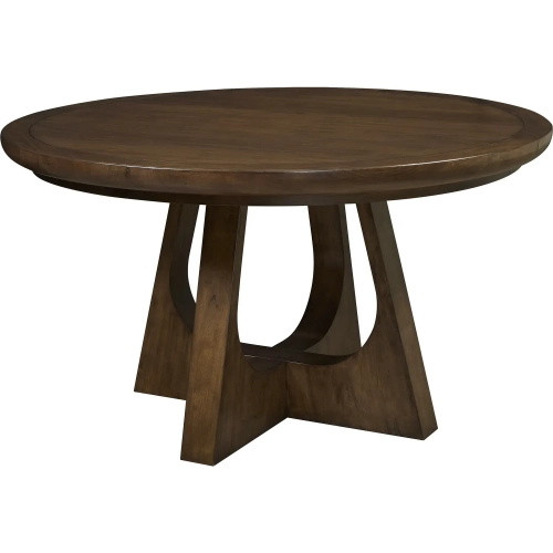 Manhattan 54" Round to 72" Oval Dining Table in Walnut Finish