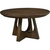 Manhattan 54" Round to 72" Oval Dining Table in Walnut Finish