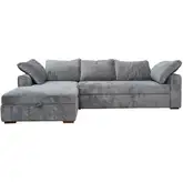 Drift Sleeper Sectional Sofa with Left Storage Chaise in Gray Performance Fabric