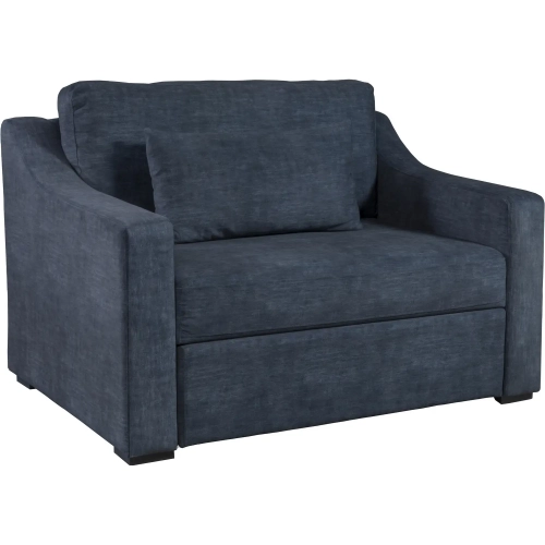Wave Sleeper Accent Chair in Blue Performance Fabric