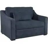 Wave Sleeper Accent Chair in Blue Performance Fabric