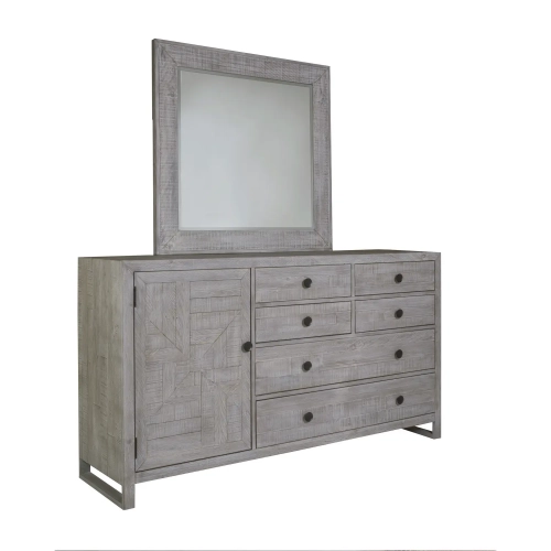 Studio 20 Dresser & Mirror in Gray & White Glaze Reclaimed Wood
