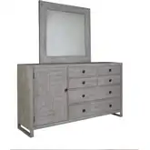 Studio 20 Dresser & Mirror in Gray & White Glaze Reclaimed Wood