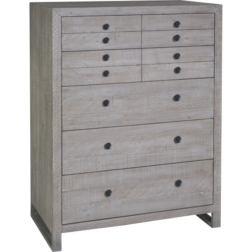 Studio 20 Five Drawer Chest in Gray & White Glaze Reclaimed Wood