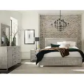 Studio 20 King 4 Piece Bedroom Set in Gray & White Glaze Reclaimed Wood