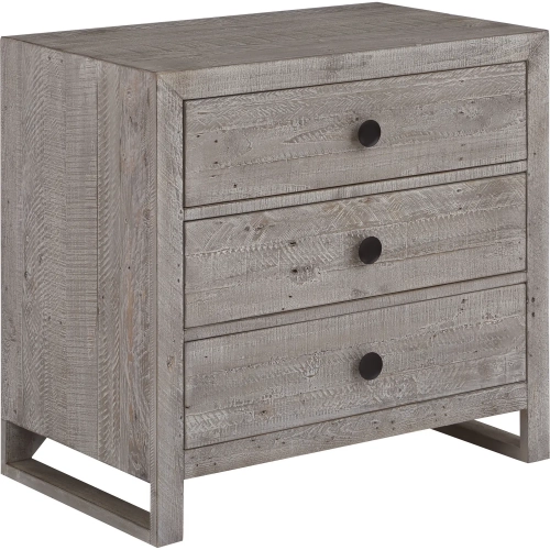 Studio 20 Three Drawer Night Stand in Gray & White Glaze Reclaimed Wood