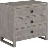 Studio 20 Three Drawer Night Stand in Gray & White Glaze Reclaimed Wood