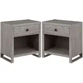 Studio 20 One Drawer Nightstand in Gray & White Glaze Reclaimed Wood (Set of 2)