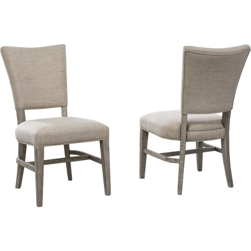 Studio 20 Dining Chair in Gray & Glaze Reclaimed Wood & Linen Look (Set of 2)