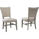 Studio 20 Dining Chair in Gray & Glaze Reclaimed Wood & Linen Look (Set of 2)