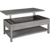 Studio 20 Lift Top Coffee Cocktail Table in Gray & Glaze Reclaimed Wood