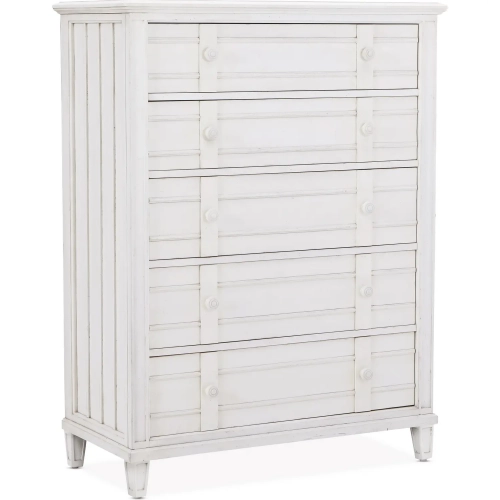 Cane Bay Drawer Chest in Bright White Wood