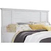 Cane Bay King Louvered Headboard in Bright White Wood