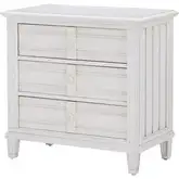 Cane Bay 3 Drawer Nightstand in Bright White Wood