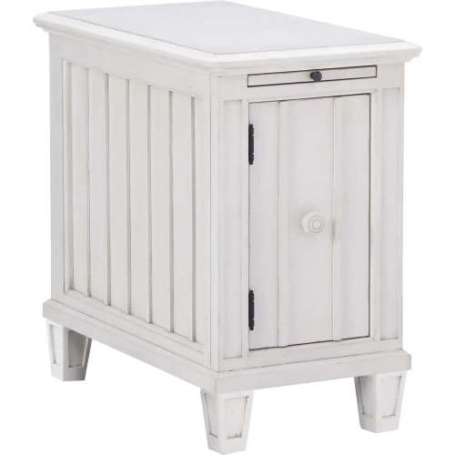 Cane Bay Side End Table in Bright White Wood