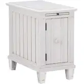 Cane Bay Side End Table in Bright White Wood