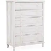Cane Bay 5-Drawer Chest in Bright White Finish