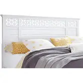 Cane Bay King Fretwork Panel Headboard Only in Bright White Finish
