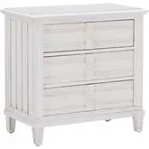 Cane Bay 3-Drawer Nightstand in Bright White Finish