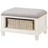 Cane Bay Bed Bench in Bright White Finish