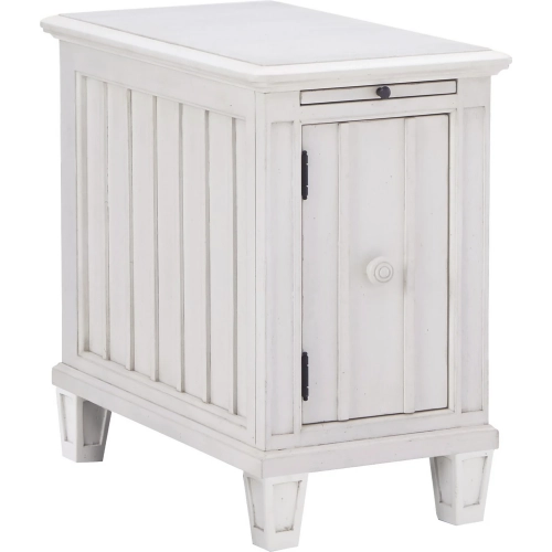Cane Bay Chairside Table in Bright White Finish