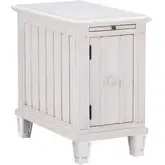 Cane Bay Chairside Table in Bright White Finish
