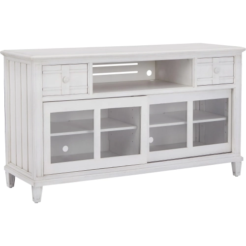 Cane Bay Entertainment Console TV Stand in Bright White Finish