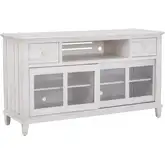 Cane Bay Entertainment Console TV Stand in Bright White Finish