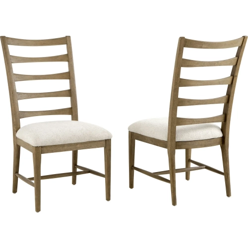 Panama Jack 50th Anniversary Ladderback Dining Chair in Wood & Neutral Fabric (Set of 2)